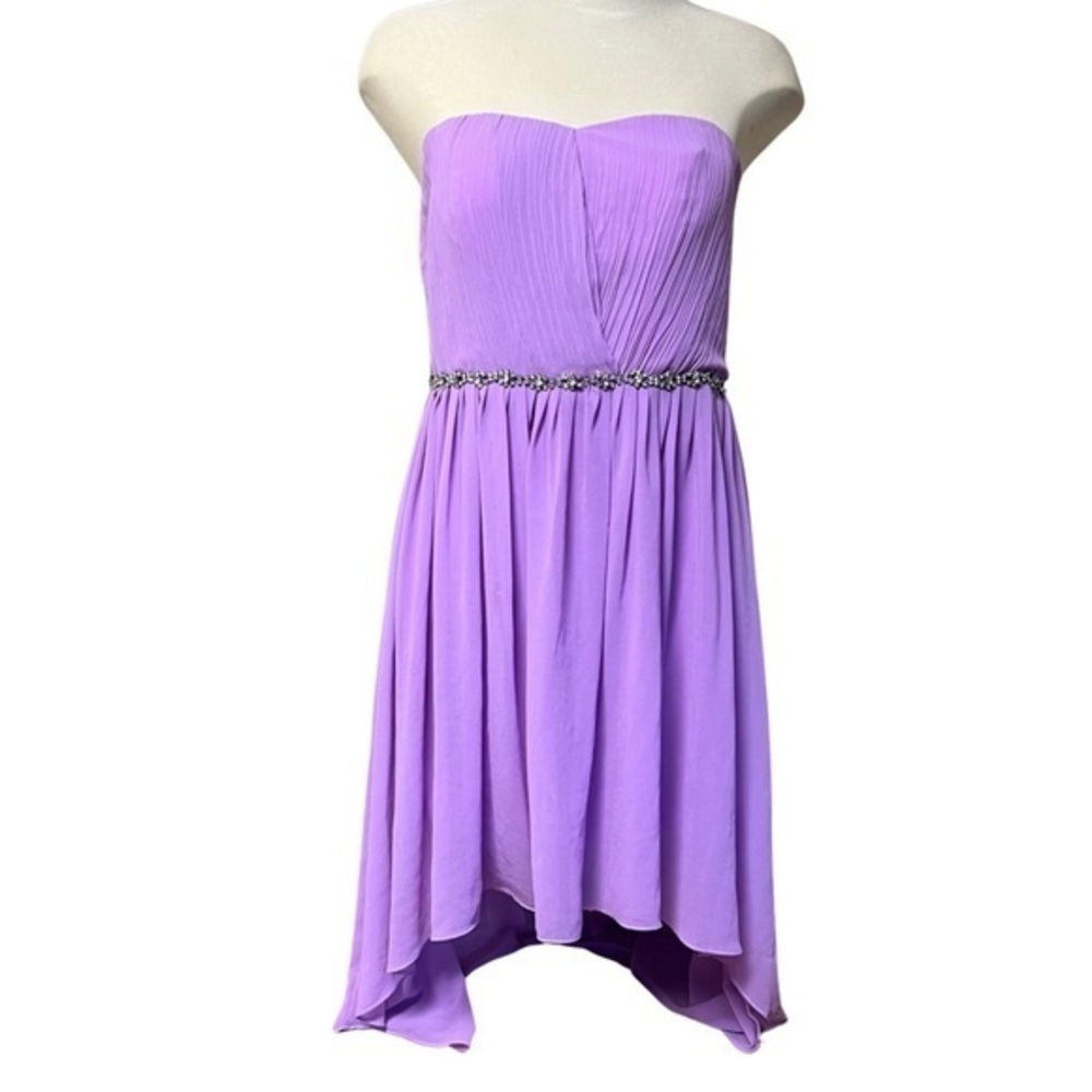 Women's Purple Wedding Guest Prom Homecoming Dress | Size 8 | High-Low Cut | GUC